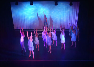 birds eye view of girls dancing